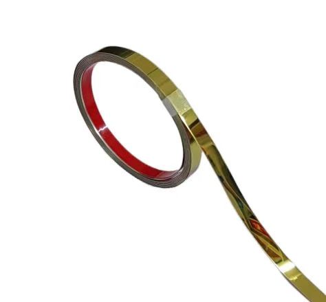 gold stainless steel tape on THE back