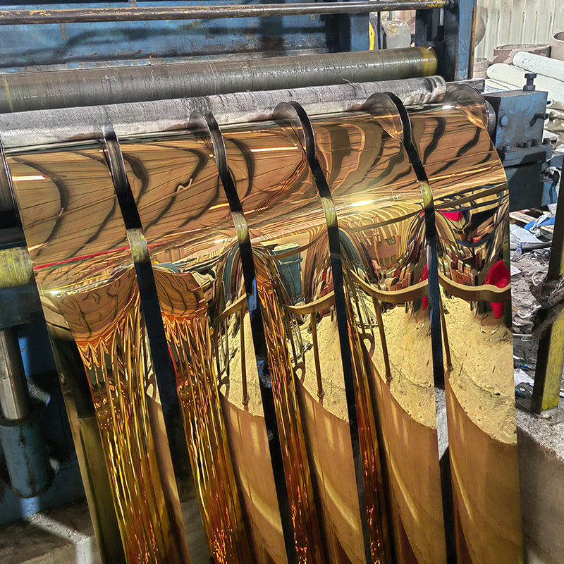 gold surface stainless steel coil